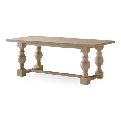 Front. Maven Lane - Maven Lane Leon Traditional Wooden Dining Table in Antiqued White Finish - Antiqued White.