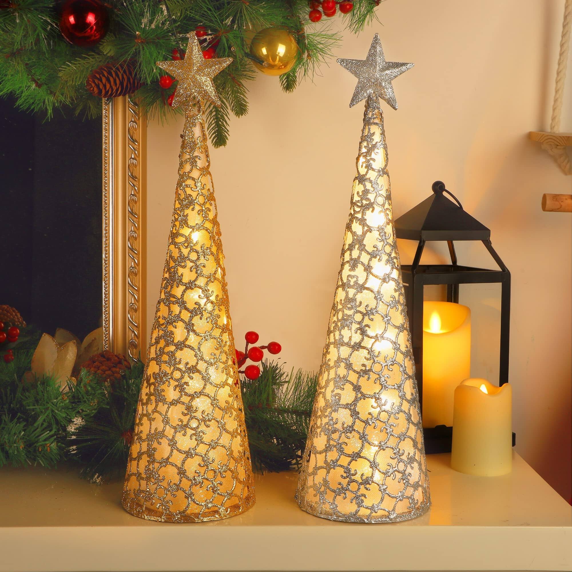 Alt View 4. NICHOLAS KLEIN - Lighted Christmas Table Decorations With Star And 10 Led Lights Operated Indoor Xmas Thanksgiving Holiday - Default.