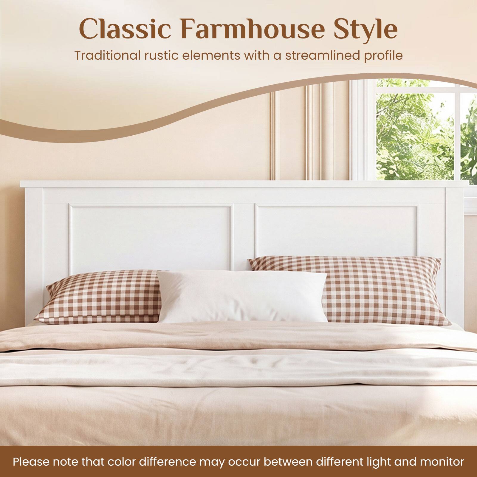Classic Farmhouse Style  
Traditional rustic elements with a streamlined profile  

Please note that color difference may occur between different light and monitor
