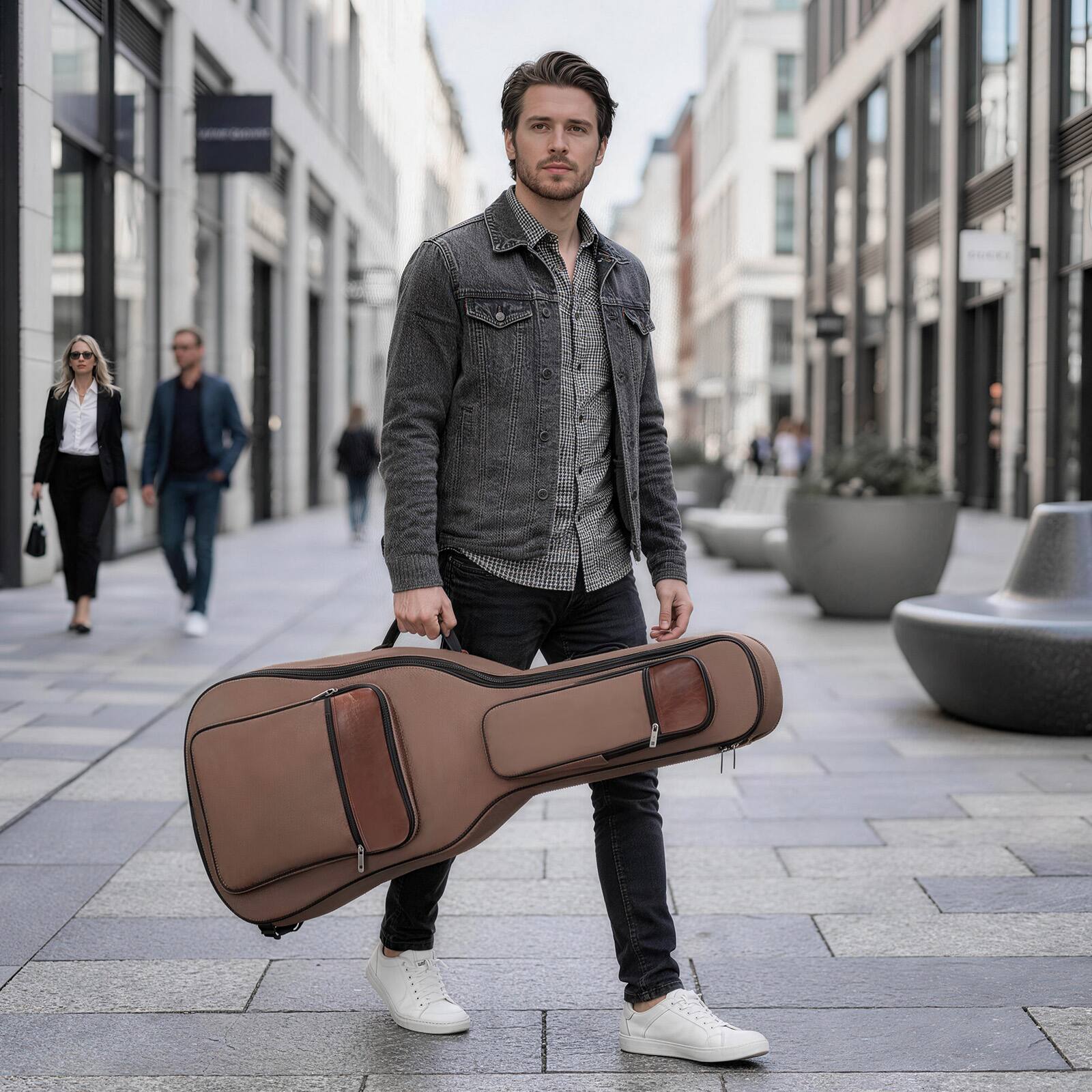 Angle. Winado - 39 40 41" Acoustic Guitar Bag, 600D Oxford Cloth Waterproof Acoustic Guitar Gig Bag Soft Backpack.
