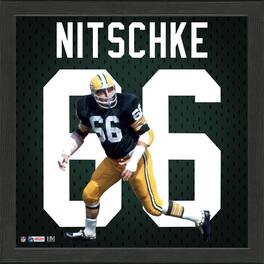 Highland Mint - Ray Nitschke Green Bay Packers 13'' x 13'' Impact Jersey Framed Photo - Multicolor