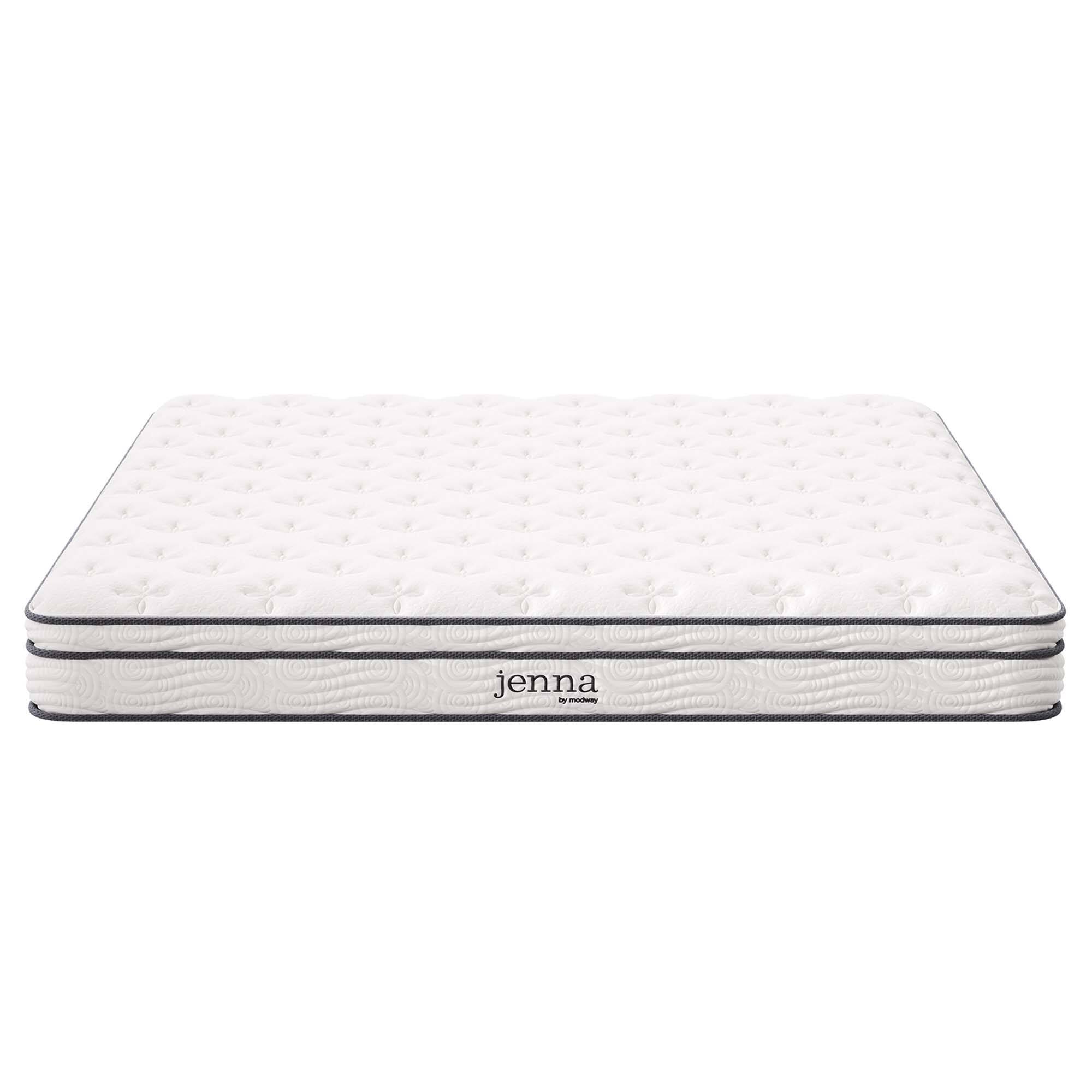 Angle. Modway - Jenna 8" Innerspring and Foam King Mattress by Modway - White.