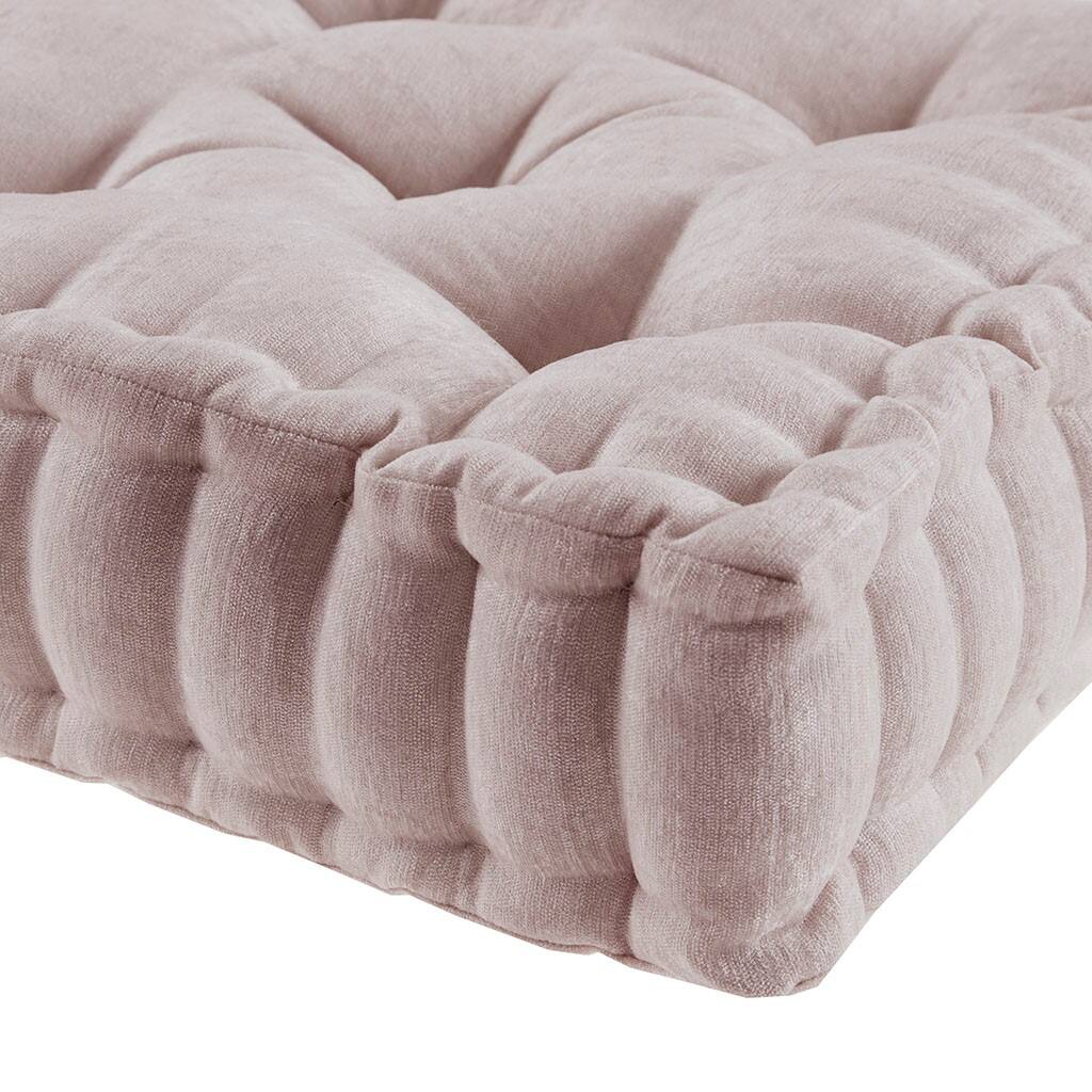 Alt View 5. Gracie Mills - Gracie Mills Elara Textured Poly Chenille Square Floor Pillow Cushion - Blush.