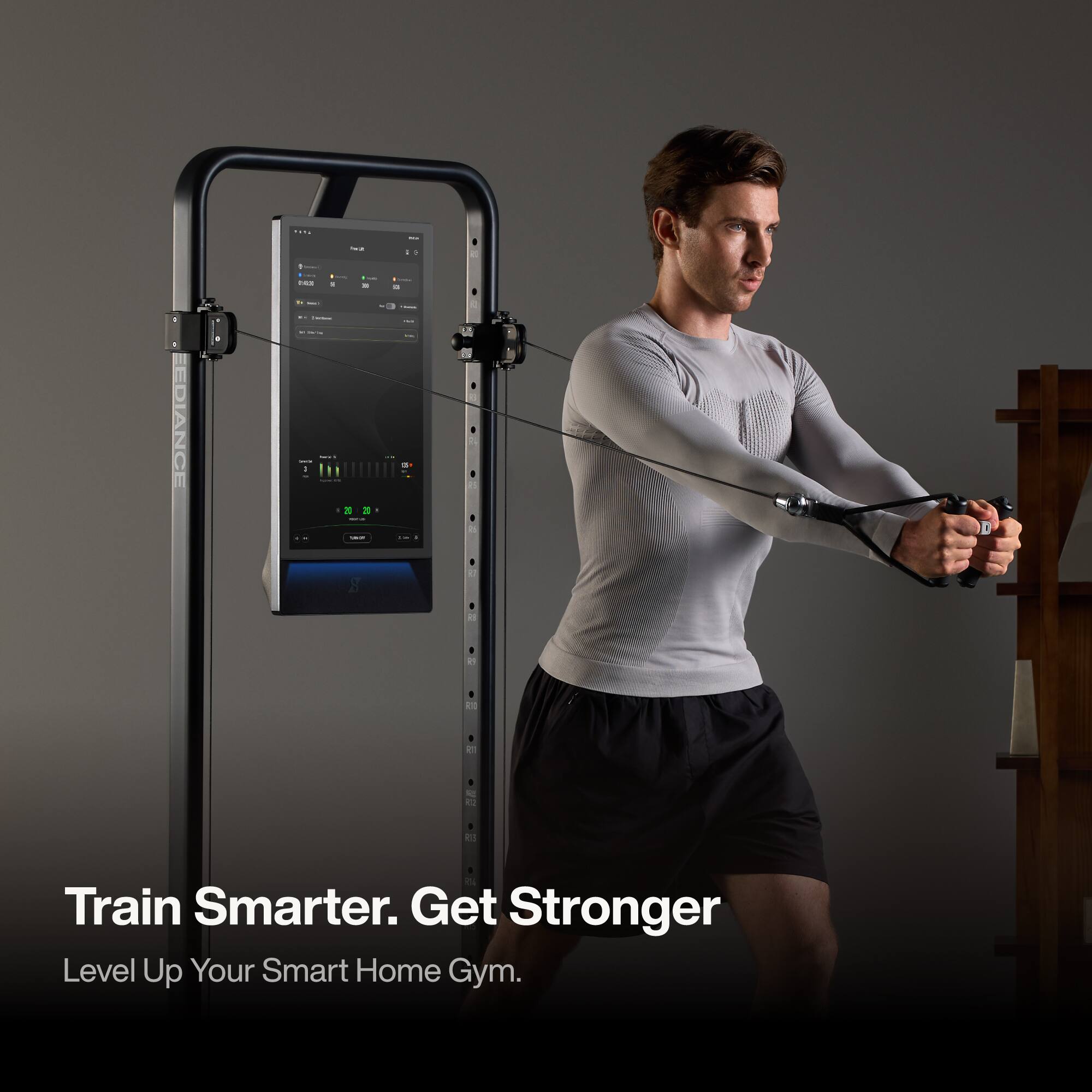 - FEDIANCE
- thick I
- 3
- 11 -
- a - - U
- D
- R2
- RB
- Train Smarter. Get Stronger
- Level Up Your Smart Home Gym.