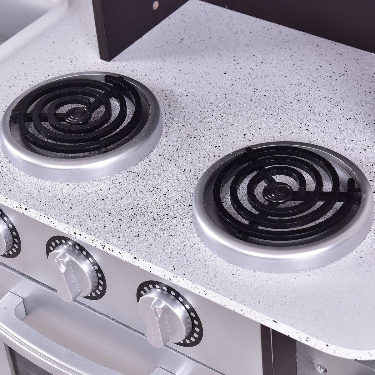 Alt View 8. Costway - Costway Kids Cooking Pretend Play Toy Children Playset Wooden Kitchen Set Gift - Multicolor.