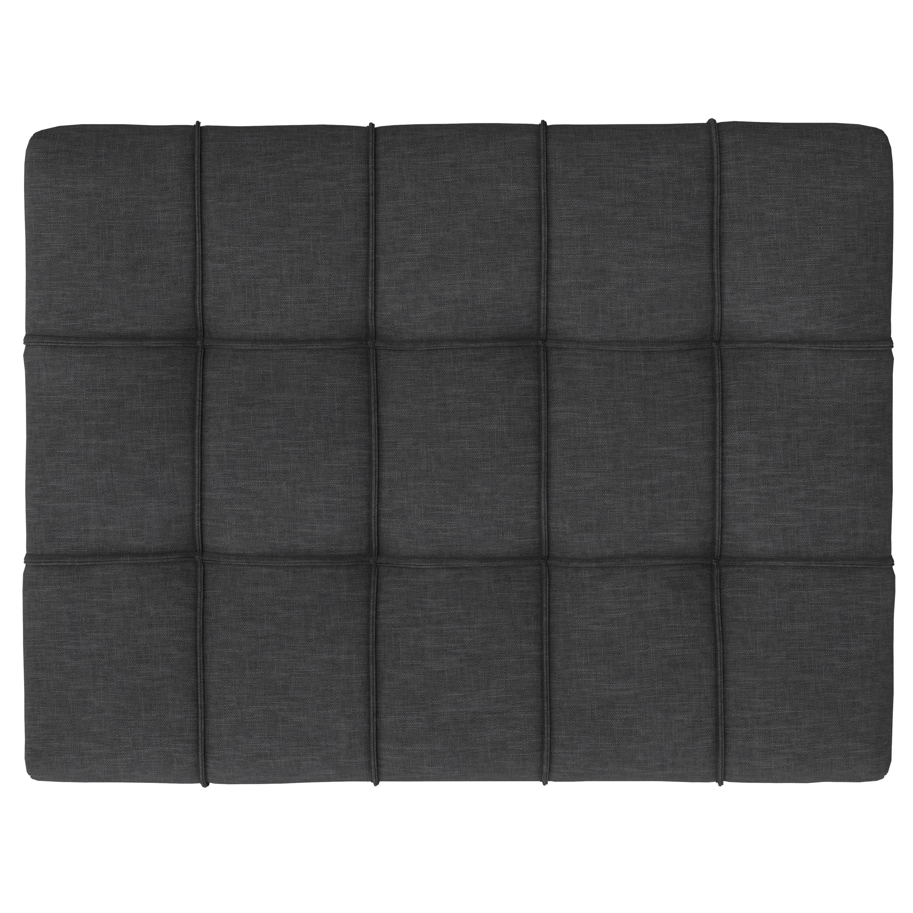 Back. Simpli Home - Mariah 34 inch Wide Contemporary Rectangle Coffee Table Storage Ottoman in Slate Grey  Polyester Linen, Assembled - Slate Grey.