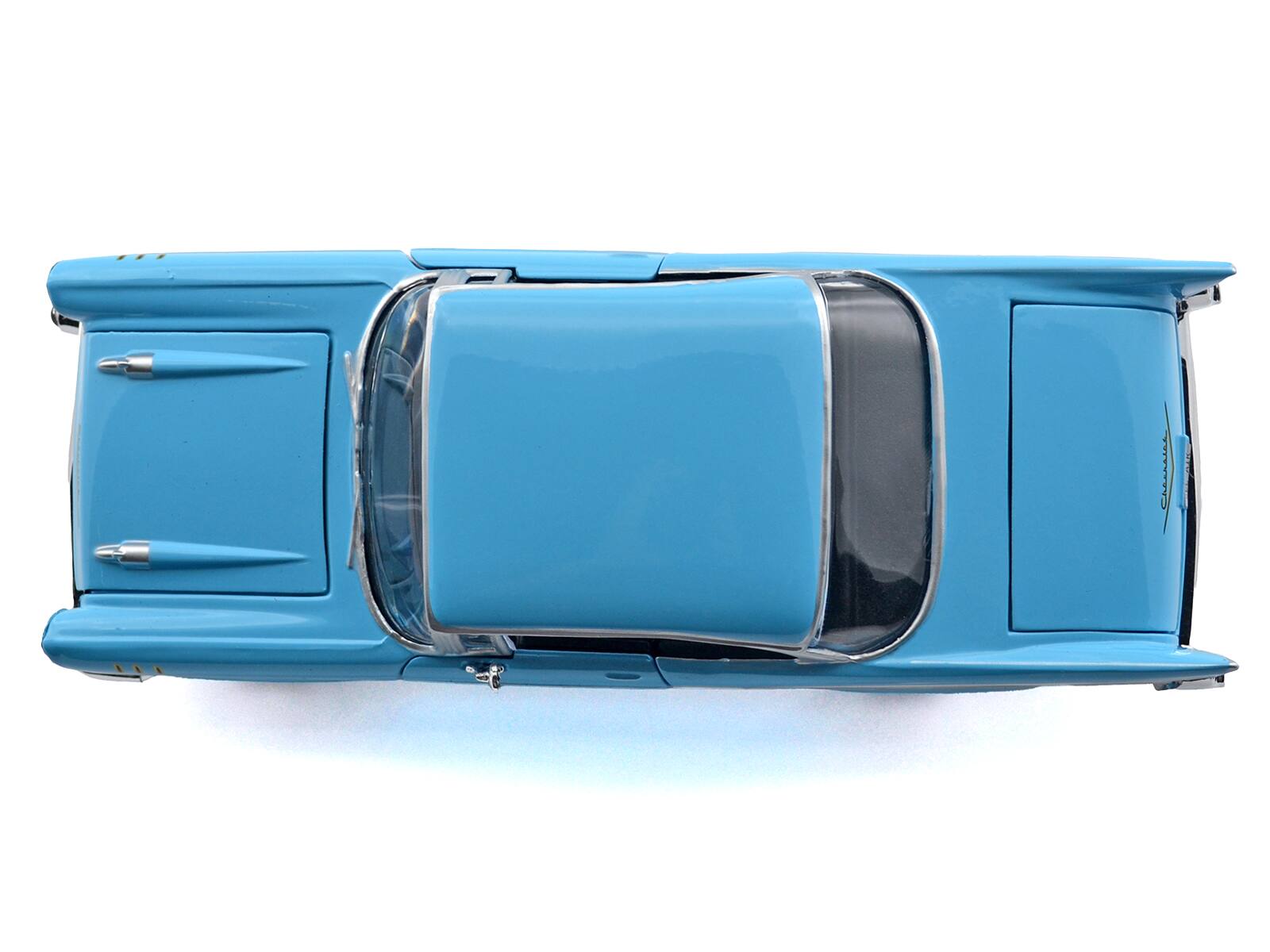 Alt View 2. Motormax - 1957 Chevrolet Bel Air Light Blue "Timeless Legends" Series 1/24 Diecast Model Car by Motormax.