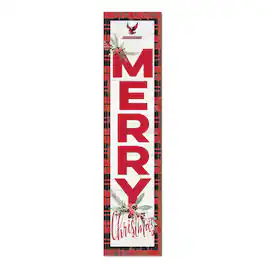 Jardine - Roberts Wesleyan Redhawks 12'' x 48'' Outdoor Merry Christmas Leaner - White