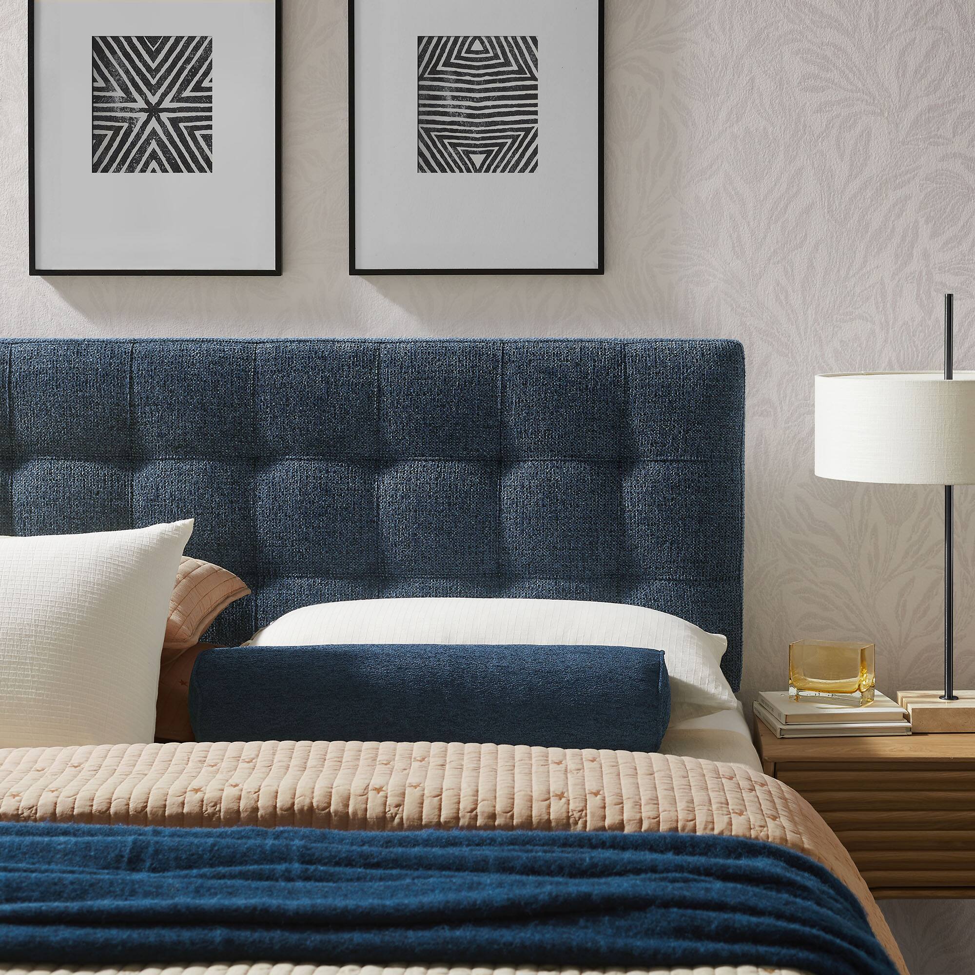 Alt View 1. Modway - Lily Upholstered Fabric Headboard by Modway - Navy.