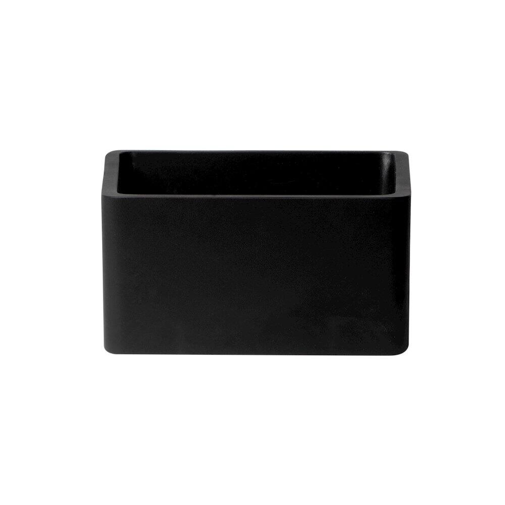 Angle. Alfi - Black Matte Solid Surface Resin Bathroom / Shower Stool - Black.