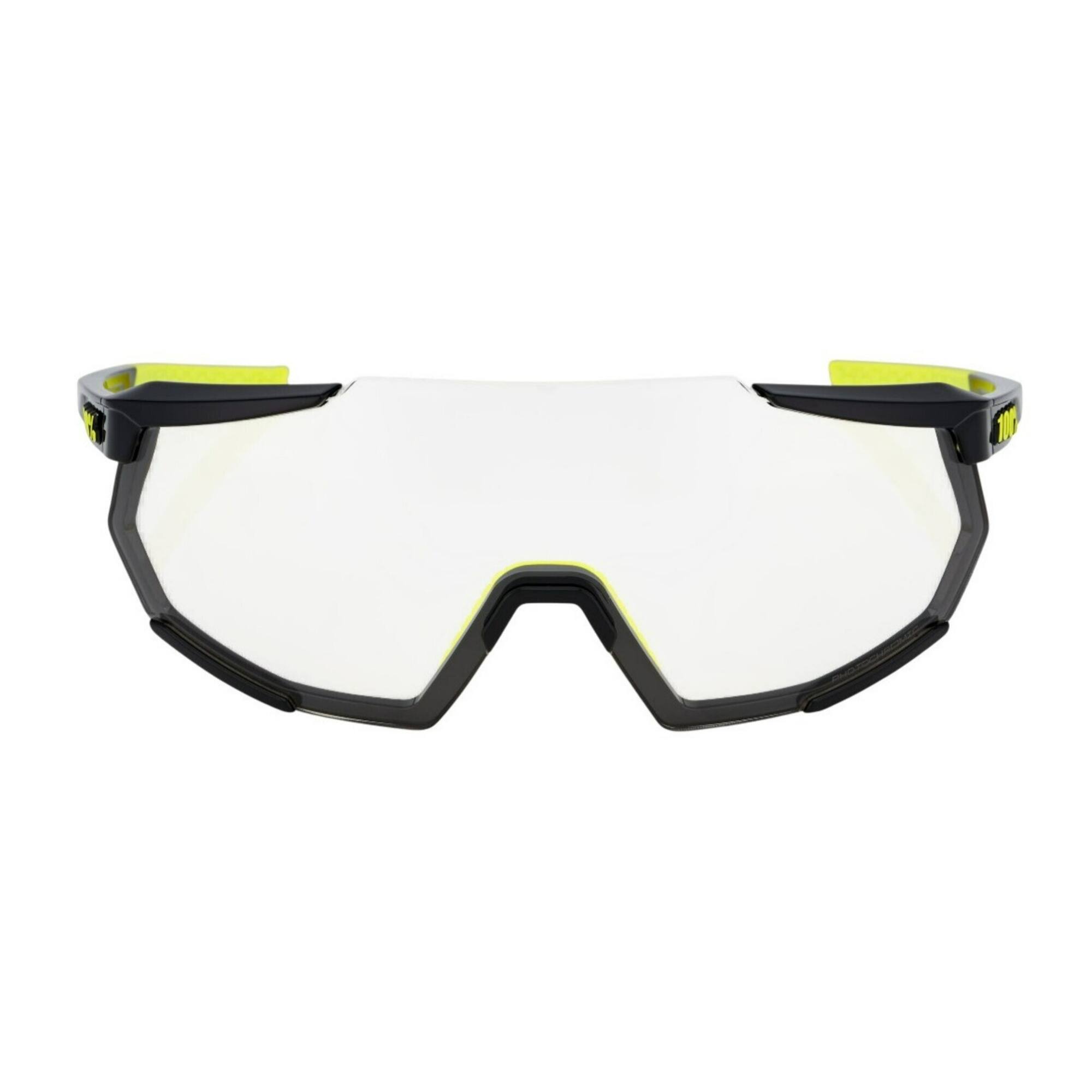 Angle. 100% - 100 Percent Racetrap 3.0 Gloss Black Sport Sunglasses with Photochromic Lens - Black/Clear.