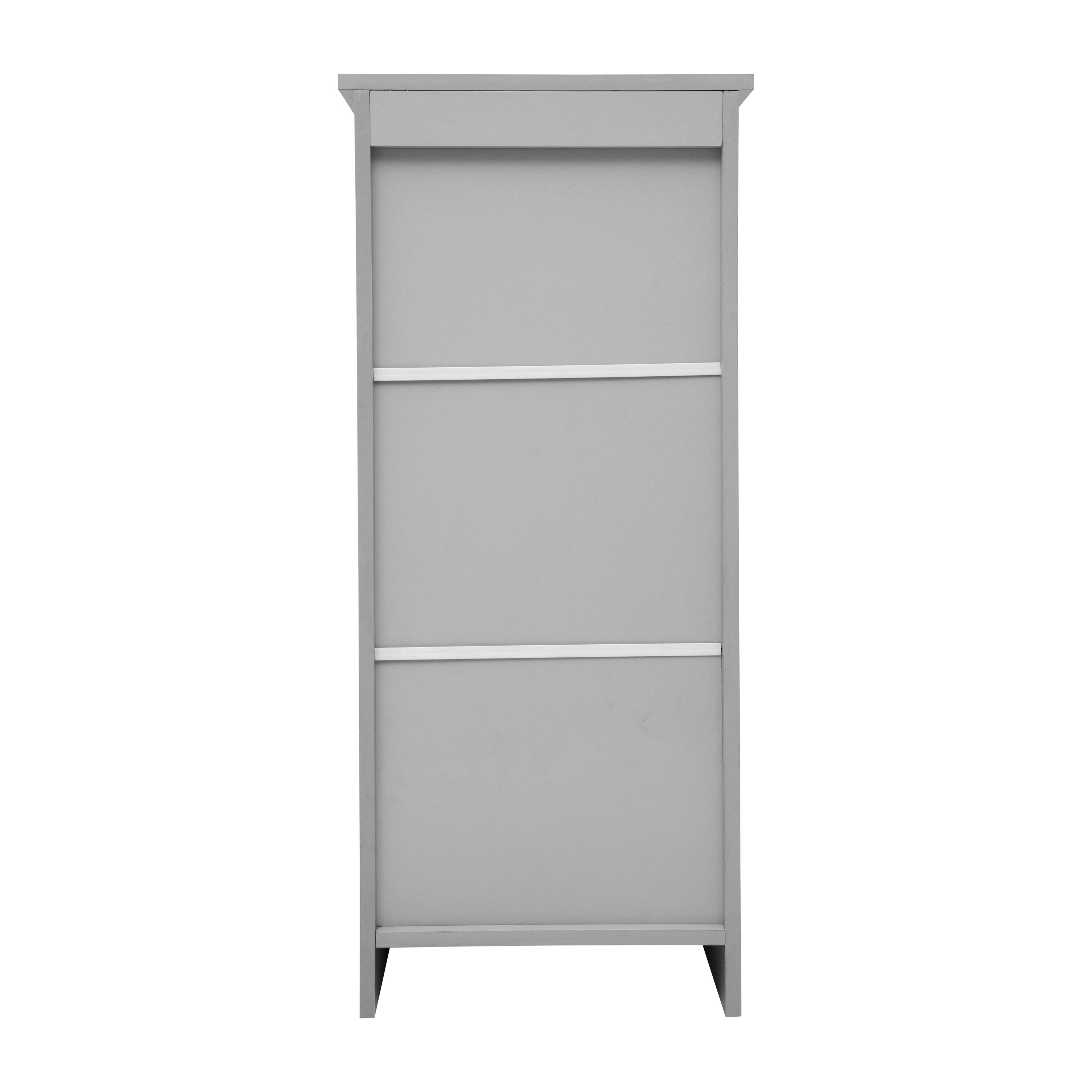 Alt View 6. Emma + Oliver - Vesta Bathroom Storage Cabinet Organizer with Adjustable In-Cabinet Shelf, Magnetic Closure Door, and Upper Open Shelf - Gray.