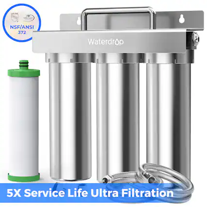 i E 3 sa WATER UNT - - d NSF/ANSI 372 Waterdrop 5X Service Life Ultra Filtration