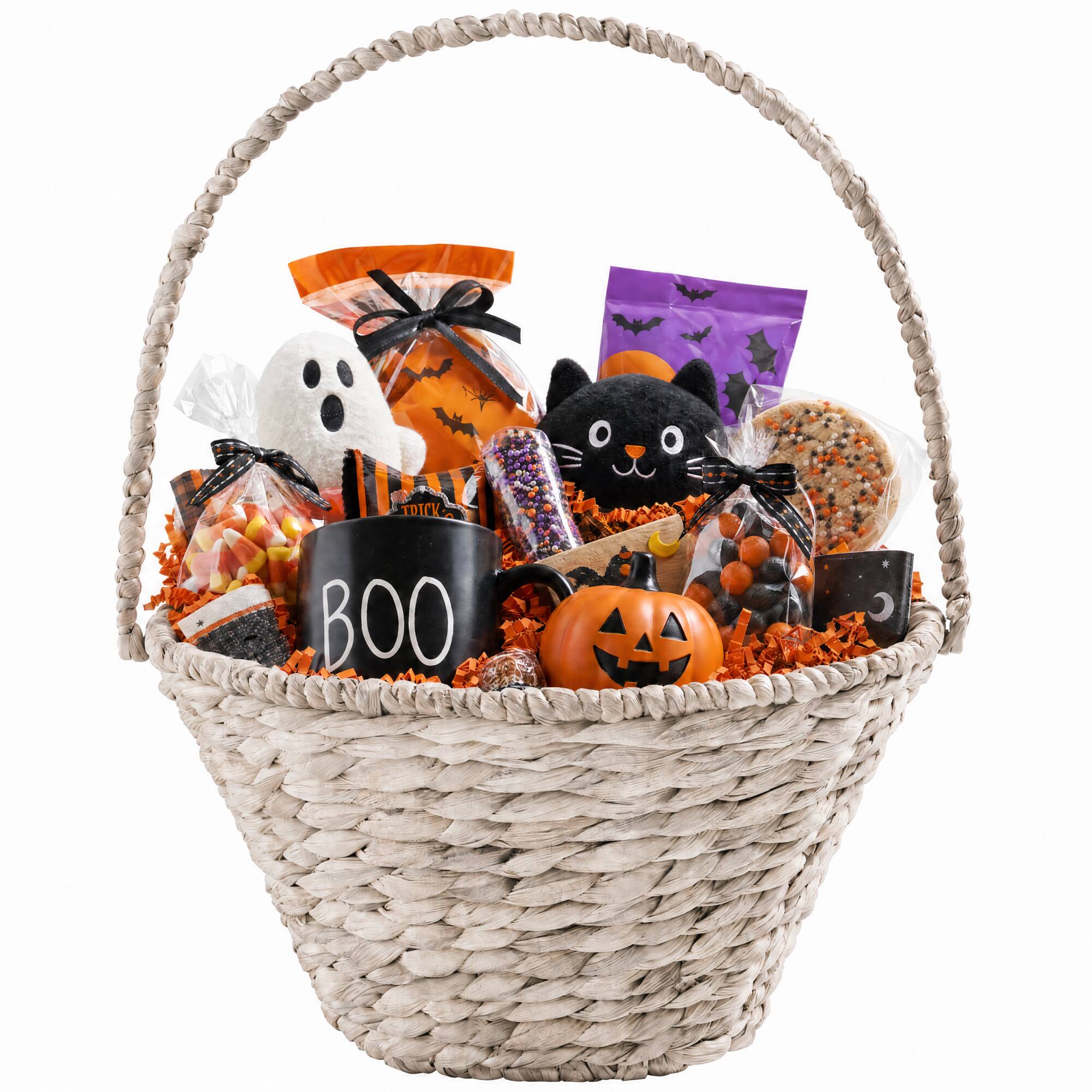 Best Choice Products - Woven Medium Gift Basket, DIY Halloween Boo Baskets, Holiday Gifts & Celebrations, 15In - White