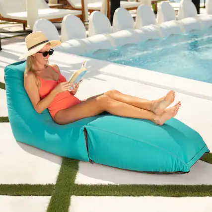 Front. Jaxx - Jaxx Prado Outdoor Chaise Lounge, Light Blue - Lagoon Blue.