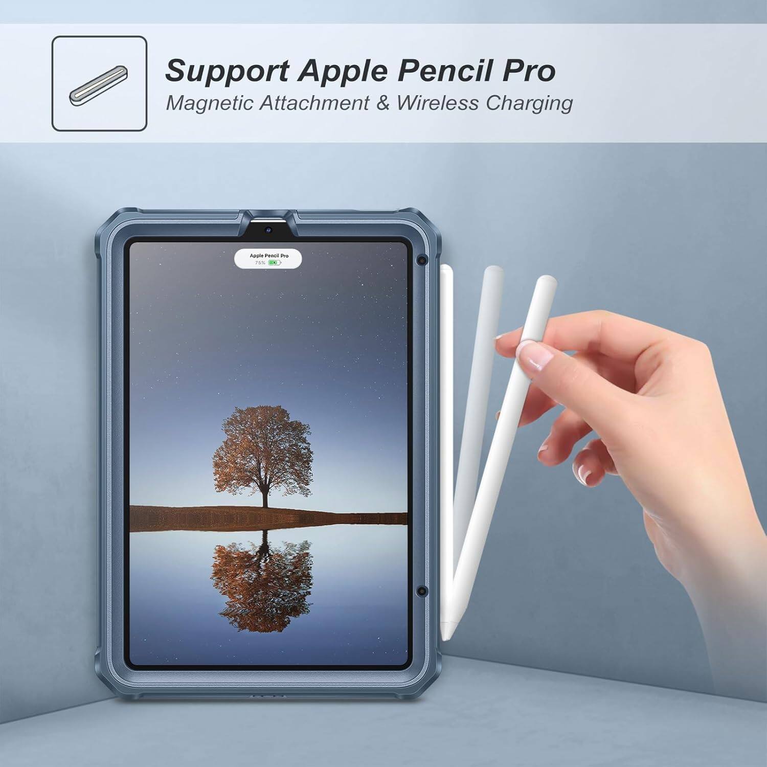 Support Apple Pencil Pro  
Magnetic Attachment & Wireless Charging  

Apple Pencil Pro 75%