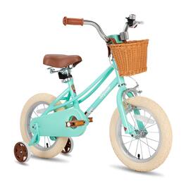 JOYSTAR - Fantasy 14 Inch Kids Bike with Training Wheels & Basket, Children's Bike for 3-5 Years Old Boys Girls - Green