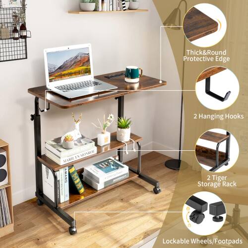 Thick & Round Protective Edge  
2 Hanging Hooks  
2 Tiger Storage Rack  
Lockable Wheels/Footpads