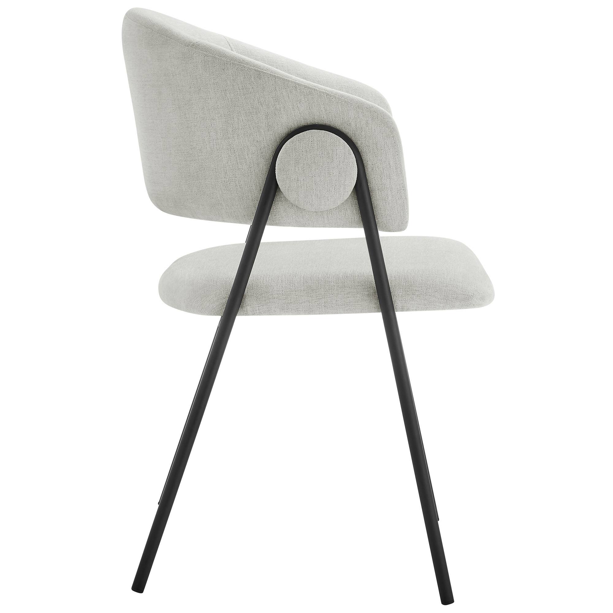 Alt View 1. Modway - Nella Upholstered Heathered Chenille Dining Chairs Set of 2 by Modway - Black.