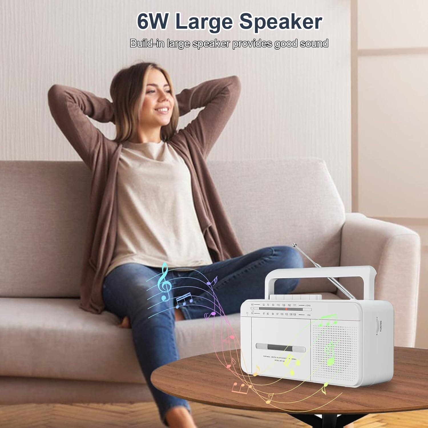 6W Large Speaker  
Build-in large speaker provides good sound