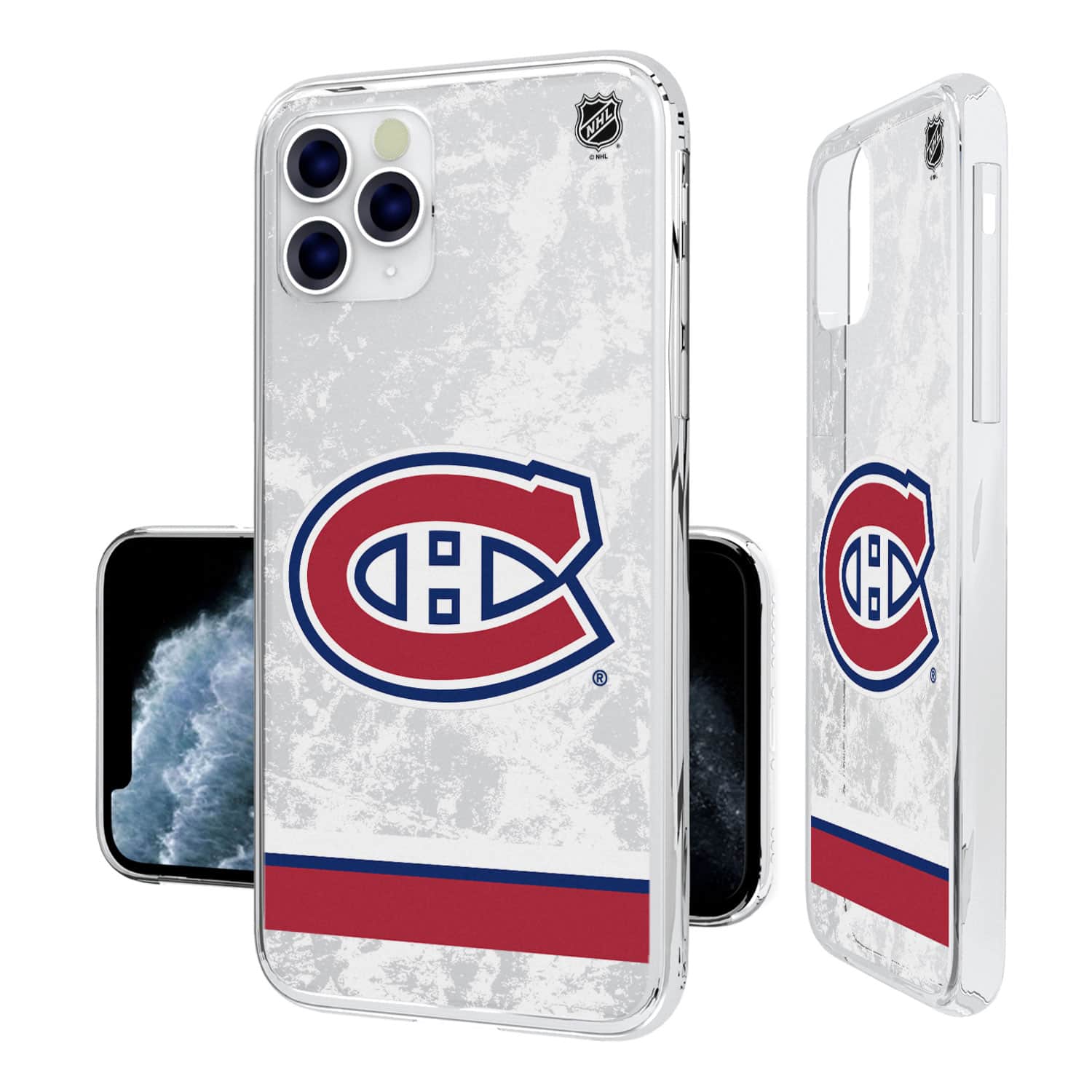 Keyscaper - Montreal Canadiens iPhone Stripe Clear Ice Case - 14 - Multicolor