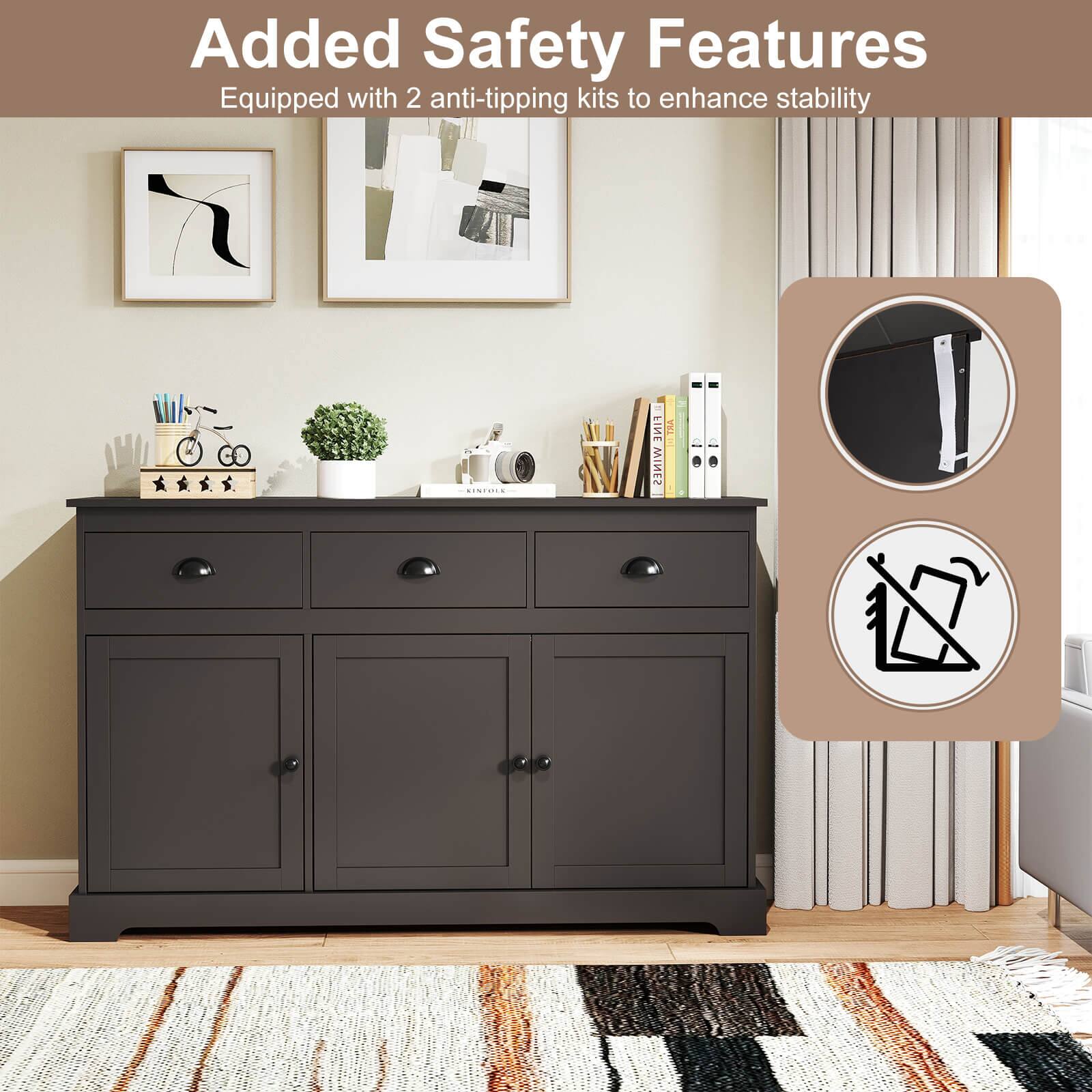 Added Safety Features
Equipped with 2 anti-tipping kits to enhance stability.