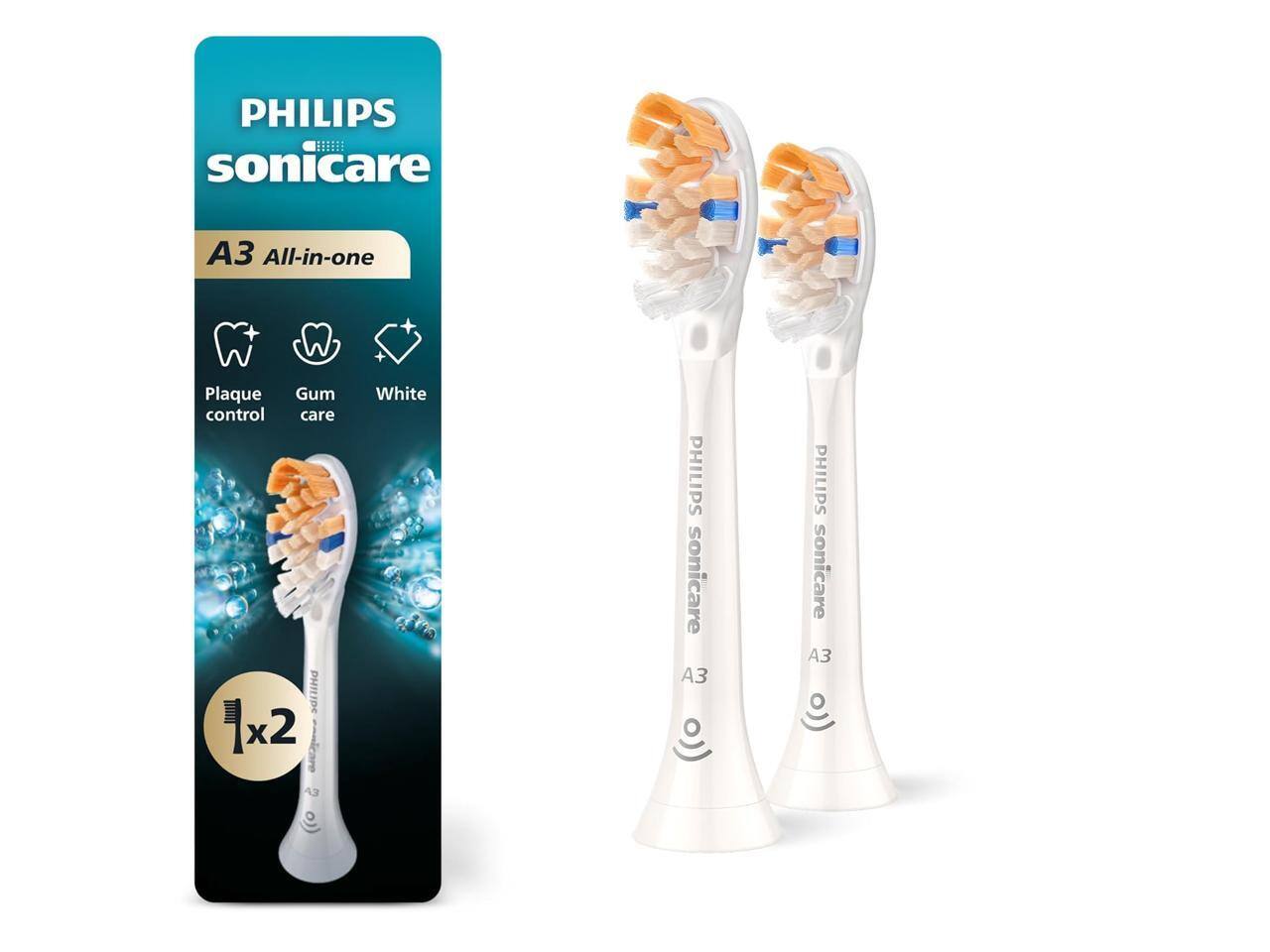 PHILIPS sonicare
A3 All-in-one
Plaque control
Gum care
White
1 x 2
PHILIPS sonicare
A3