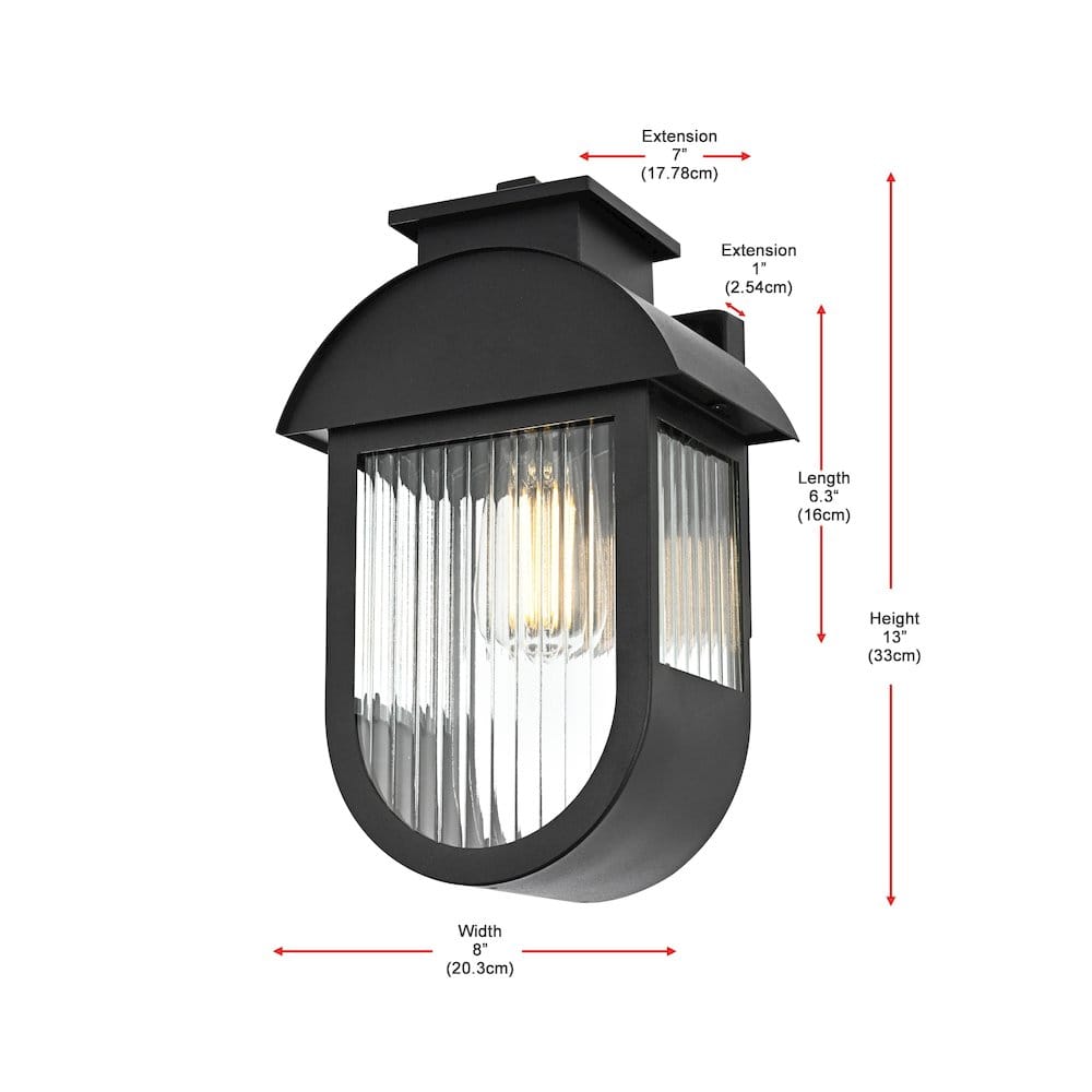 Elegant Lighting - Albert 7 inch Outdoor Pendant - Black