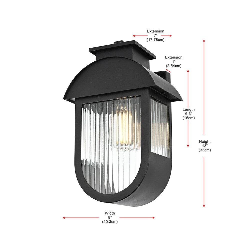 Extension 7" (17.78cm)  
Extension 1" (2.54cm)  
Length 6.3" (16cm)  
Height 13" (33cm)  
Width 8" (20.3cm)