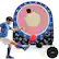 Front. Costway - Large Dart Board for Kids with 4 Kick Balls, Carrying Bag Giant Outdoor Kick Black - Black.