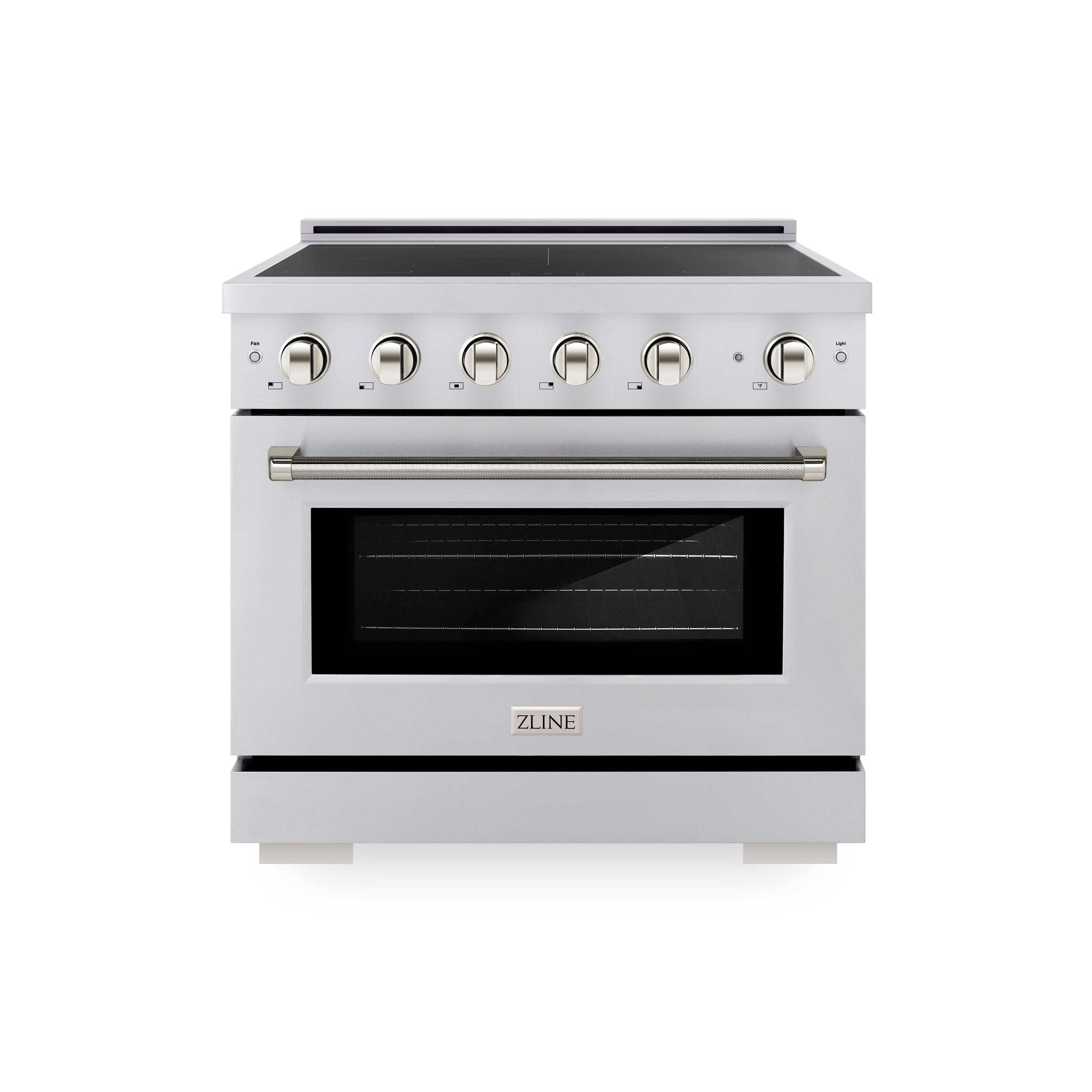 ZLINE - Autograph 36 in. 5.2 cu. ft. Paramount Freestanding Induction Range with 5 Burners and Polished Nickel Helix Handle - Stainless Steel price history on PriceWatchPro