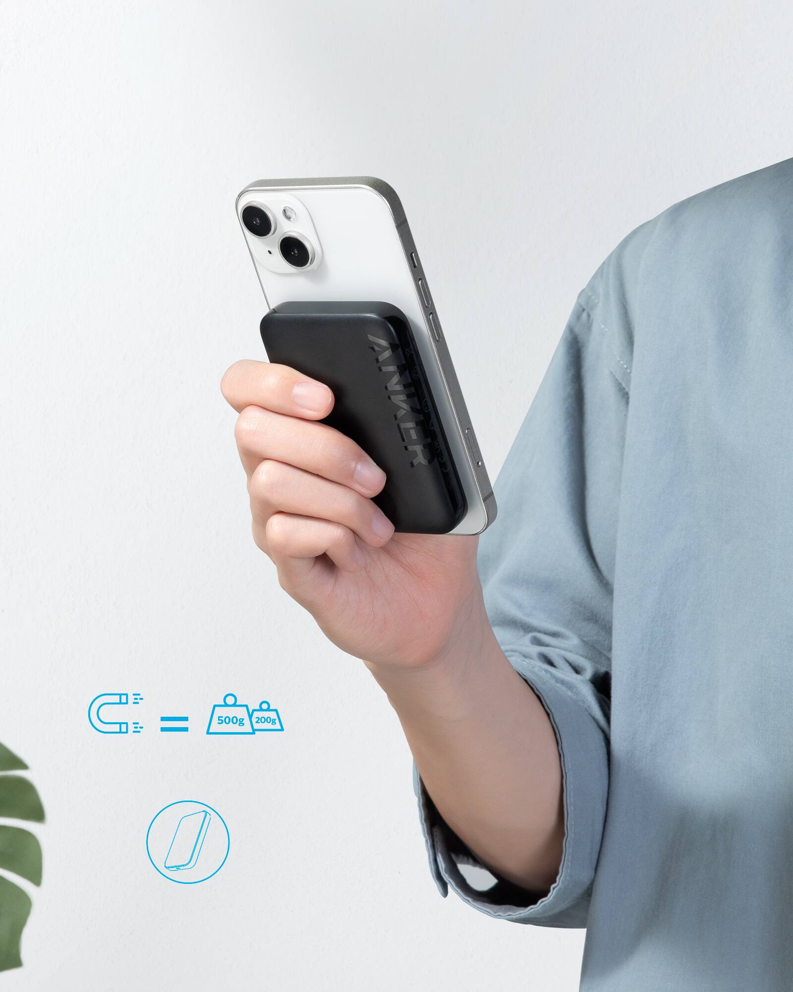 Angle. Anker - Anker 321 MagGo Battery (PowerCore 5K) - Black.