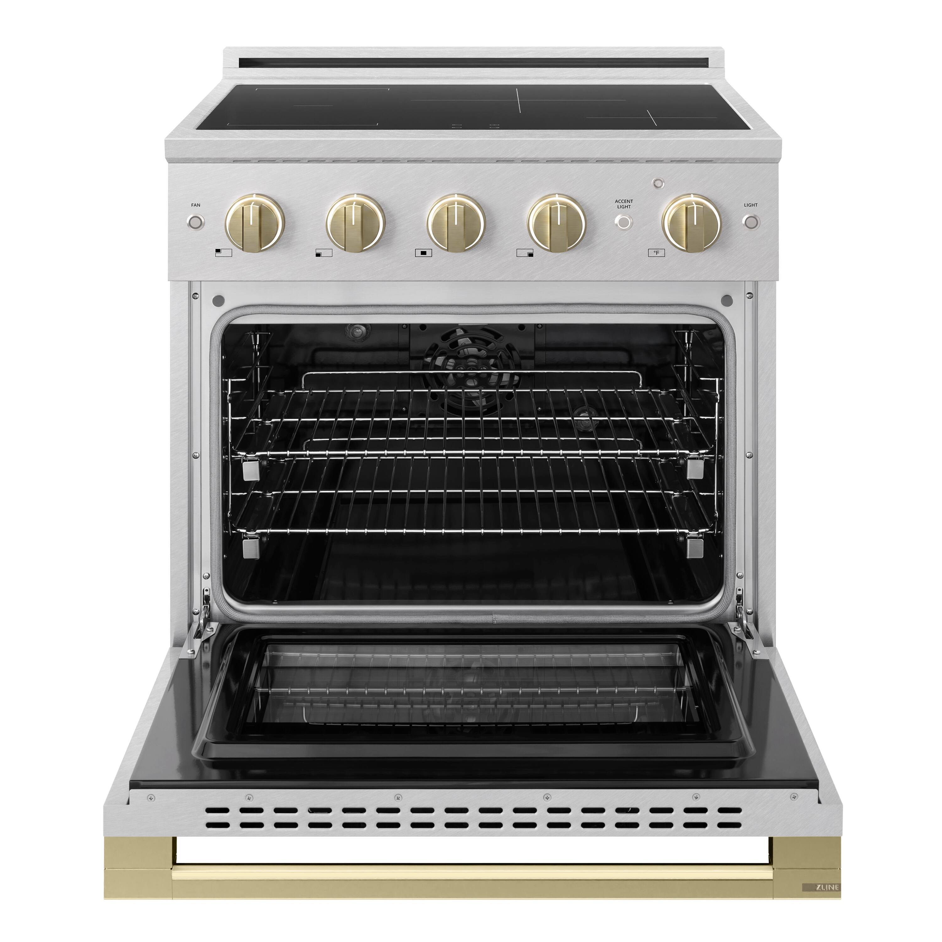 ZLINE Autograph 30 in. 4.2 cu. ft. Marino Freestanding Induction Range ...