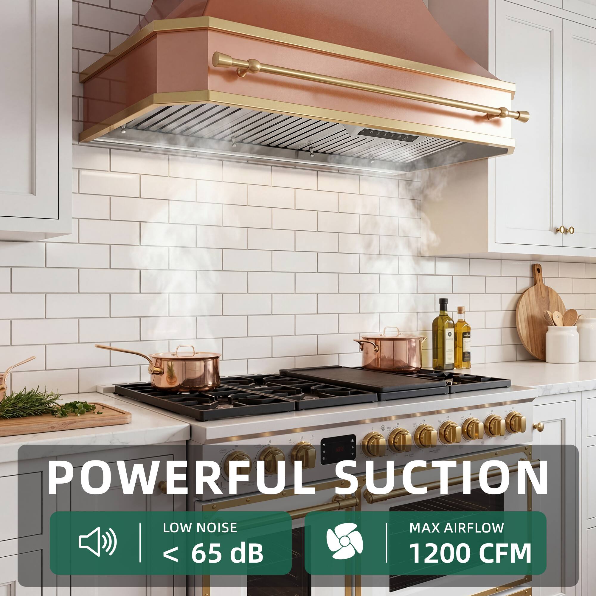 POWERFUL SUCTION  
LOW NOISE < 65 dB  
MAX AIRFLOW 1200 CFM