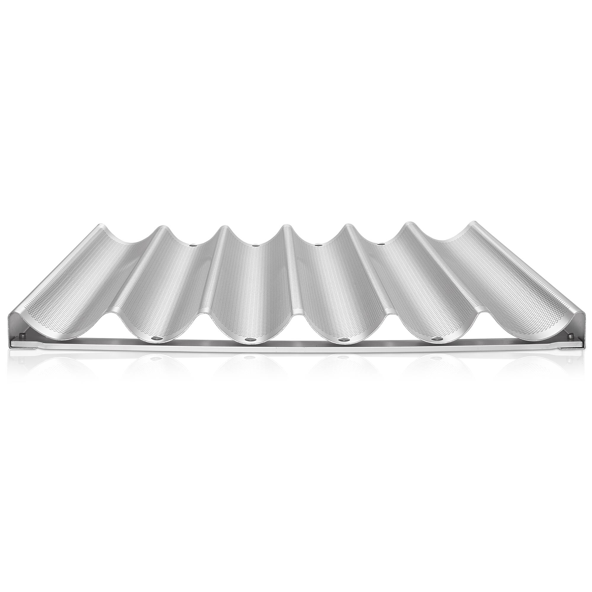 Alt View 4. GRIDMANN - Commercial 18 x 26-in Perforated Aluminum Baguette Pan - 6 Slot Loaf Pan - Silver.