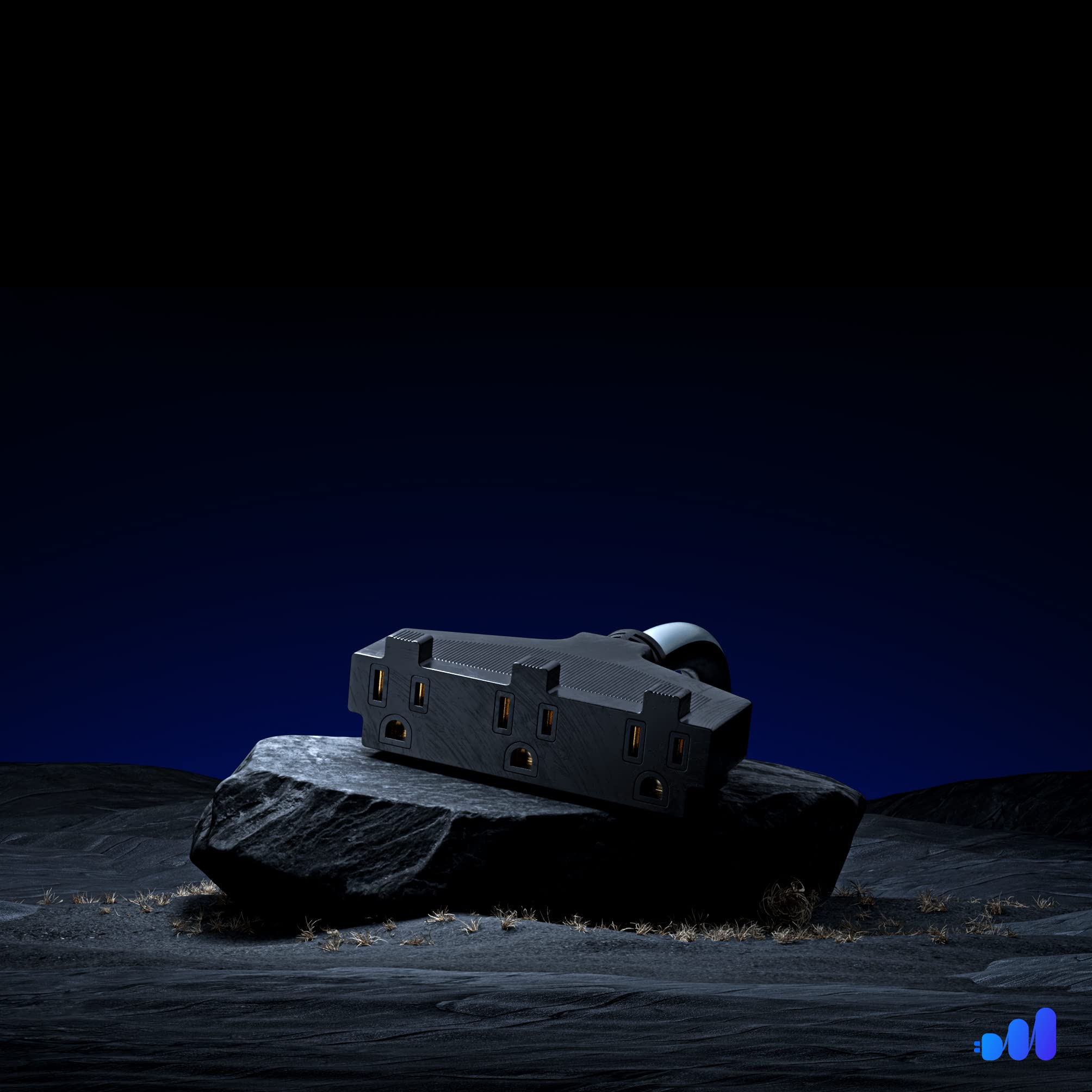 Alt View 1. Maximm - Extension Cord 10 ft, SJTW Extension Cord with Multiple Outlets, 16 Gauge ETL Listed - Black, White and Gray.