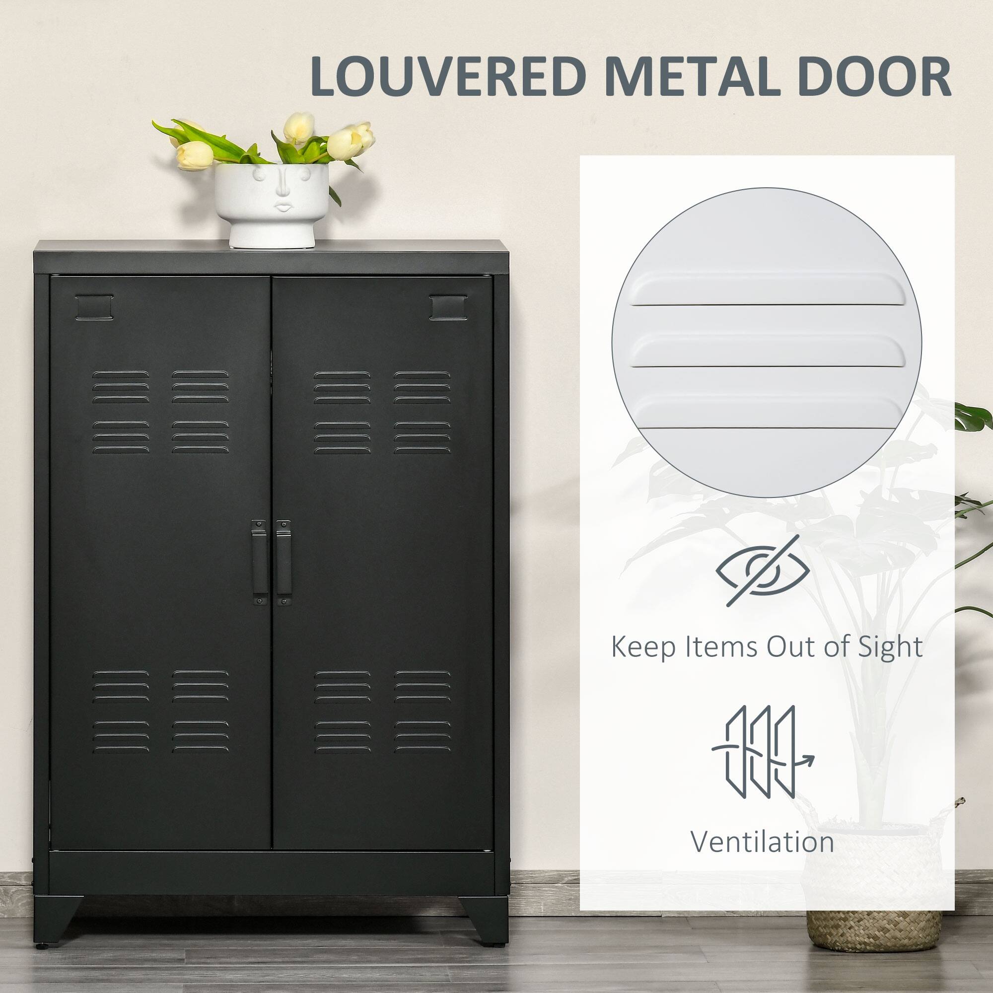 LOUVERED METAL DOOR

- Keep Items Out of Sight
- Ventilation
