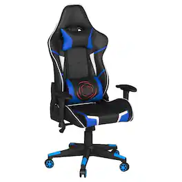 Ecooso - Office Chair Reclining Swivel Massage Gaming Chair with Lumbar Support - Blue