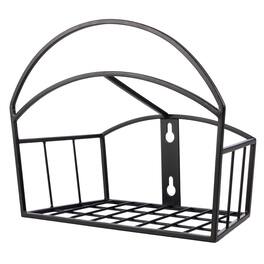 Pure Garden - Garden Hose Holder Wall Mount with Storage Basket - Rust-Resistant Steel Water Hose Hook for 100ft of 5/8” Hosing