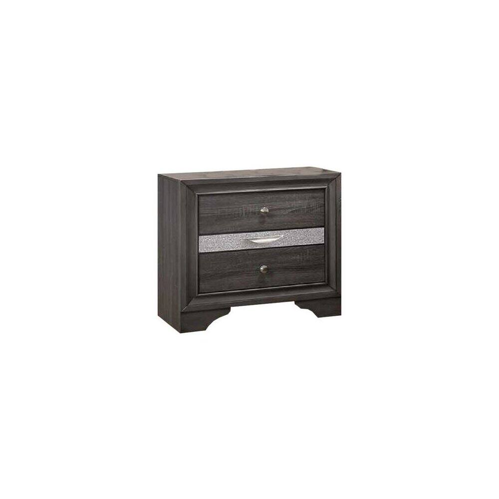Front. Best Quality Furniture - David Night Stand in Gray - Gray.