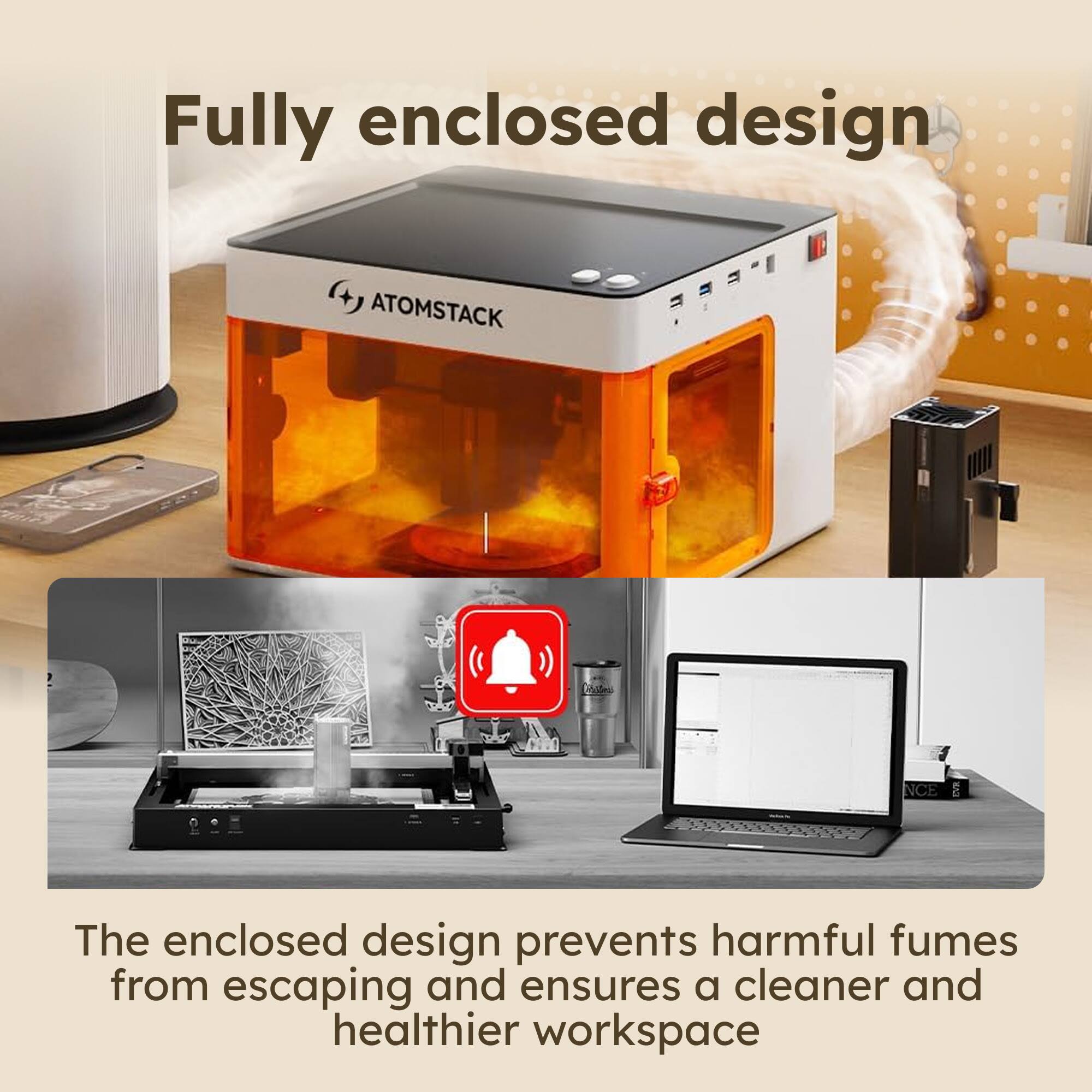 Fully enclosed design

The enclosed design prevents harmful fumes from escaping and ensures a cleaner and healthier workspace
