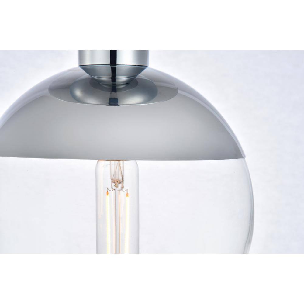 Back. Living District - Eclipse 1 Light Chrome Flush Mount With Clear Glass - Chrome And Clear.