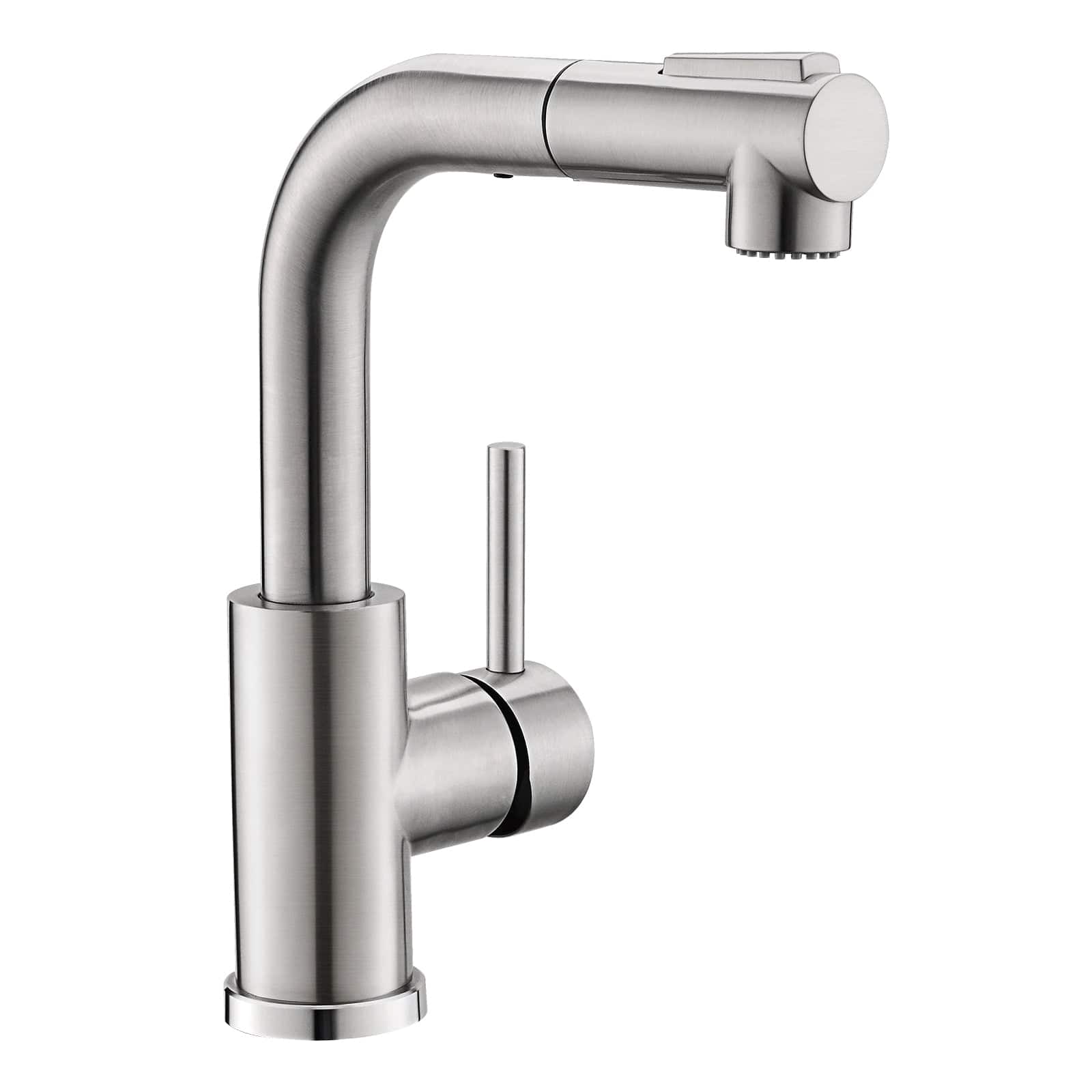 Front. Boyel Living - Brushed Nickel 2 Spray Patterns Stainless Steel Pull Out Kitchen Faucet with Water Supply Hoses - Brushed Nickel.