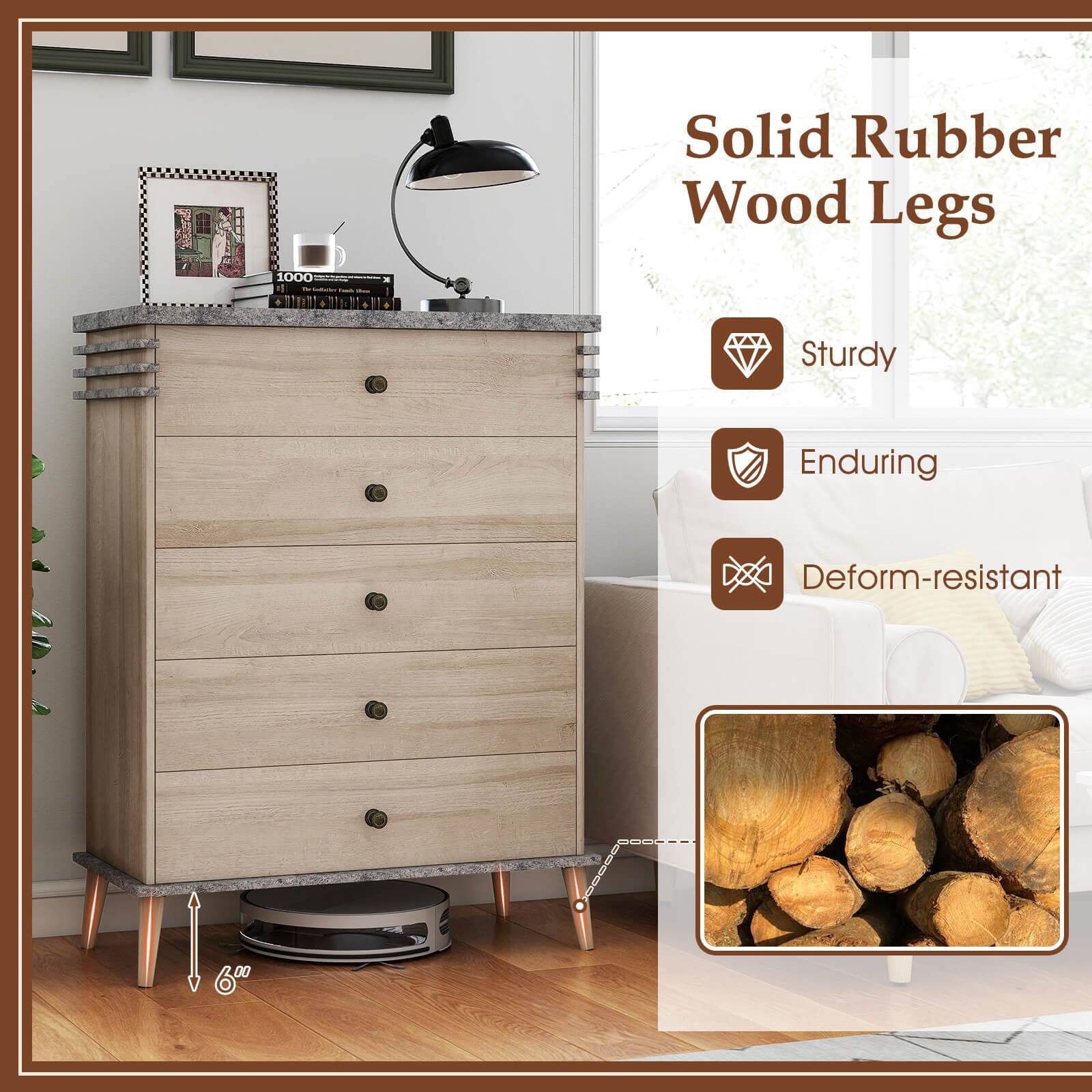 Solid Rubber Wood Legs are sturdy, enduring, and deform-resistant.