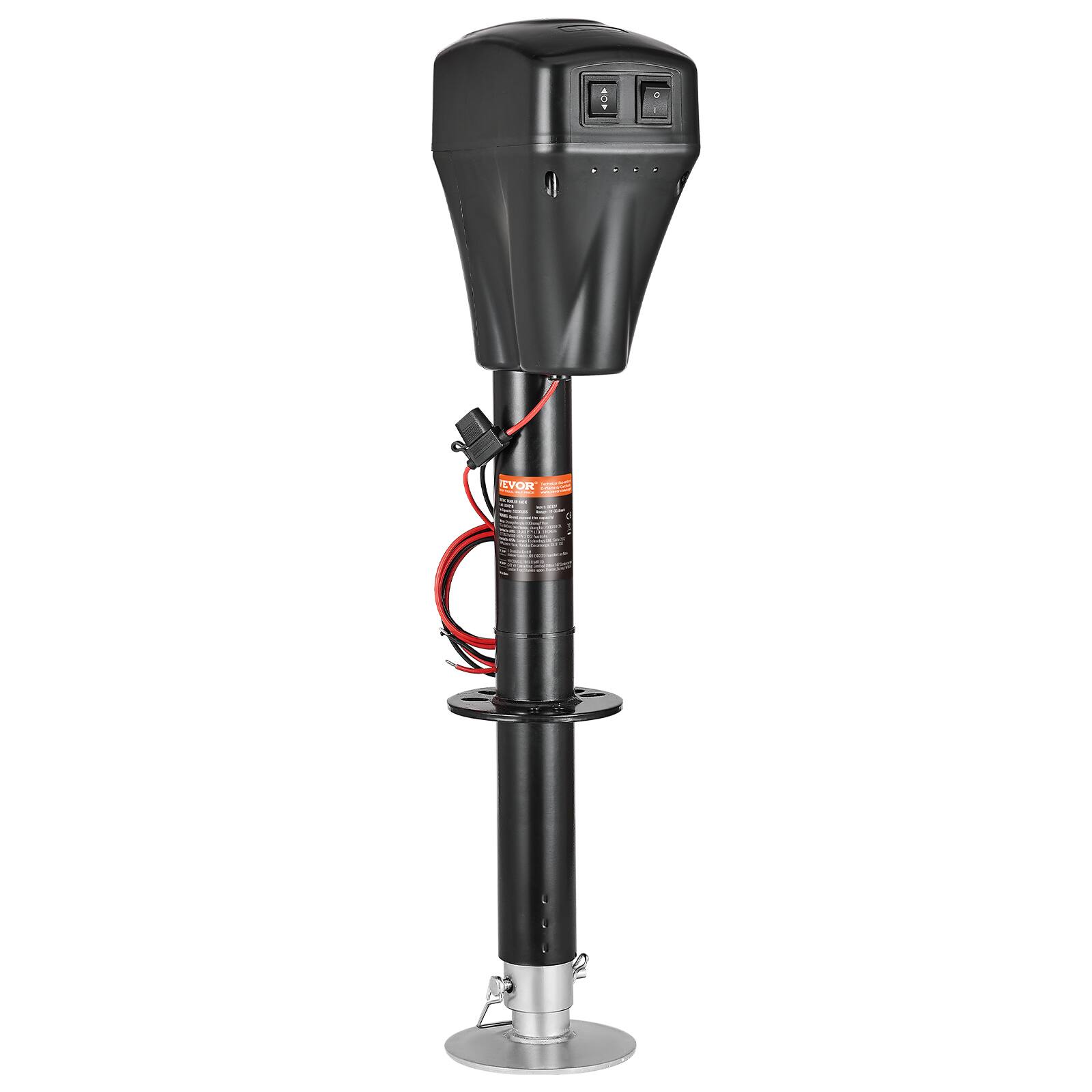 Alt View 5. VEVOR - Electric Trailer Jack, 5000 lbs, Heavy Duty RV Electric Power Tongue Jack with 2 Way Connector, Manual Crank Handle - Black.