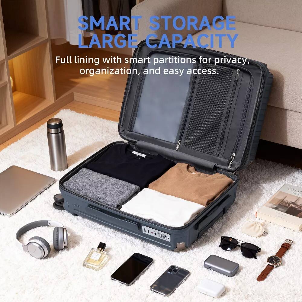 SMART STORAGE  
LARGE CAPACITY  

Full lining with smart partitions for privacy, organization, and easy access.