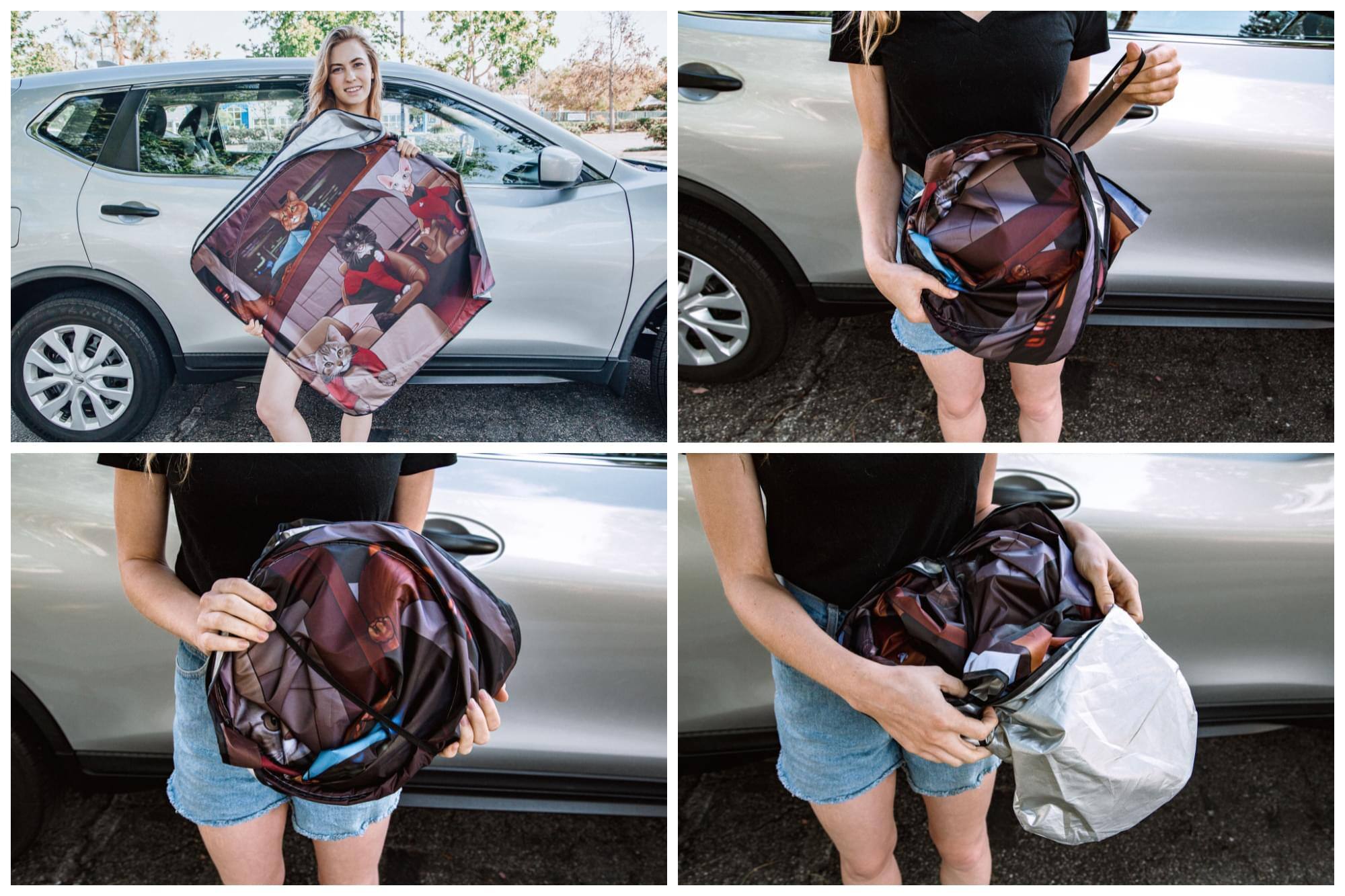 Alt View 2. Surreal Entertainment - Star Trek: The Next Generation Cats Sunshade for Car Windshield | 64 x 32 Inches - Red.