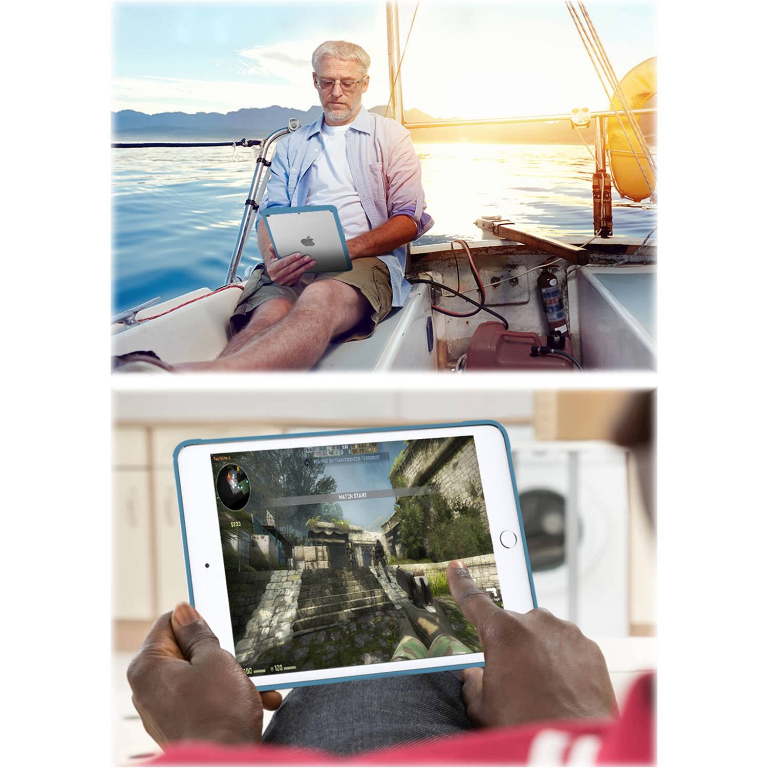 Alt View 16. SaharaCase - Hybrid Flex Series Case for Apple iPad 10.2 (8th Generation 2020 and 9th Generation 2021) - Clear Blue.