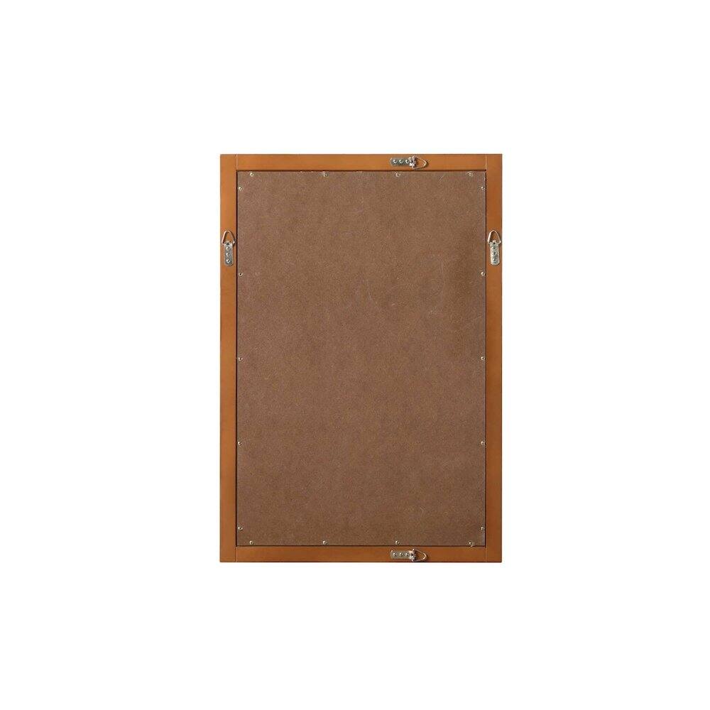 Angle. Elegant Kitchen and Bath - Noah Wooden Rectangle Mirror 22 x 32 in Brandy Walnut - Brandy Walnut.