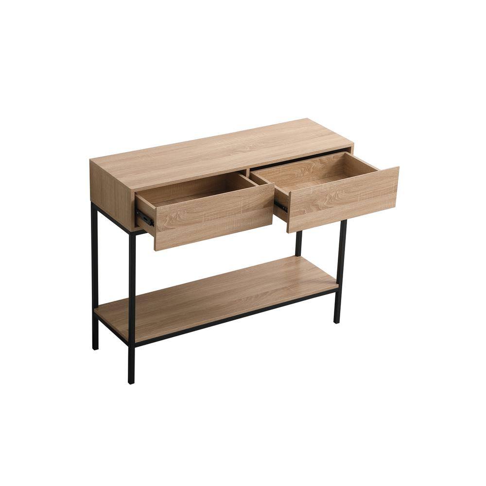 Back. Elegant Decor - 42 inch console table in mango wood - Mango Wood.